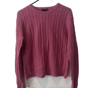 Alexandra Bartlett Women's Lambswool Angora Rabbit Hair Cable knit sweater Sz L